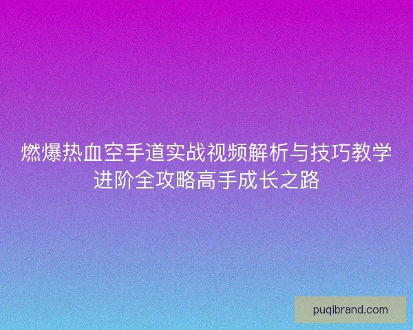 燃爆热血空手道实战视频解析与技巧教学进阶全攻略高手成长之路 燃爆热血空手道实战视频解析与技巧教学进阶全攻略高手成长之路