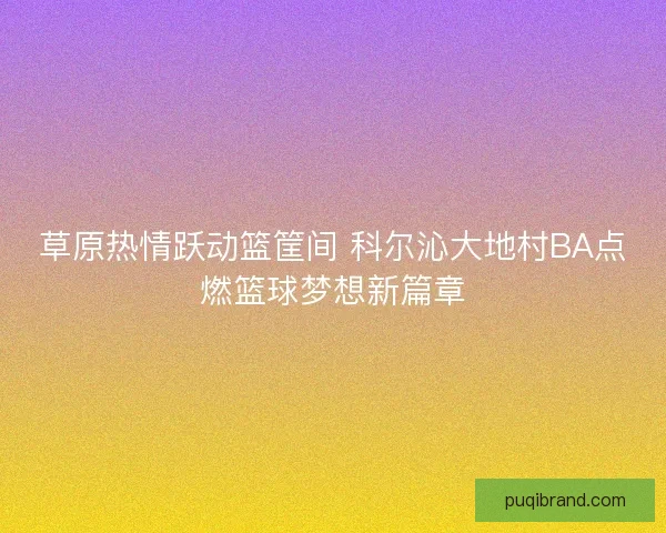 草原热情跃动篮筐间 科尔沁大地村BA点燃篮球梦想新篇章 草原热情跃动篮筐间 科尔沁大地村BA点燃篮球梦想新篇章