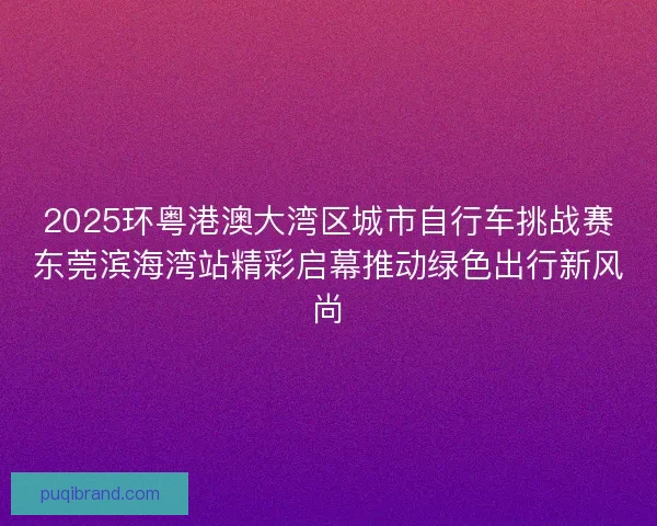 2025环粤港澳大湾区城市自行车挑战赛东莞滨海湾站精彩启幕推动绿色出行新风尚
