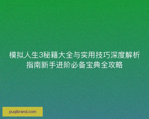 模拟人生3秘籍大全与实用技巧深度解析指南新手进阶必备宝典全攻略