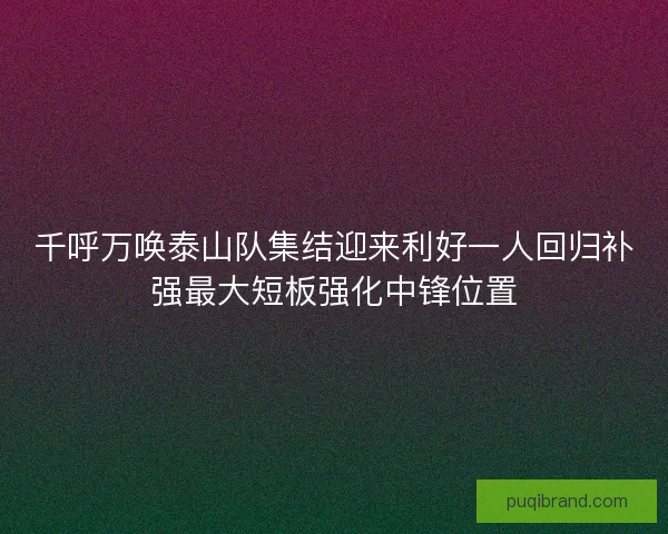 千呼万唤泰山队集结迎来利好一人回归补强最大短板强化中锋位置 千呼万唤泰山队集结迎来利好一人回归补强最大短板强化中锋位置