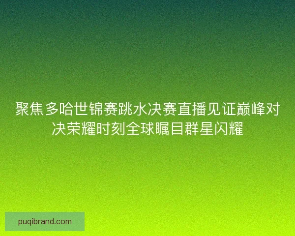 聚焦多哈世锦赛跳水决赛直播见证巅峰对决荣耀时刻全球瞩目群星闪耀 聚焦多哈世锦赛跳水决赛直播见证巅峰对决荣耀时刻全球瞩目群星闪耀